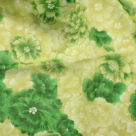 Vihreä kukkainen ohut Puuvillasekoite - Pala