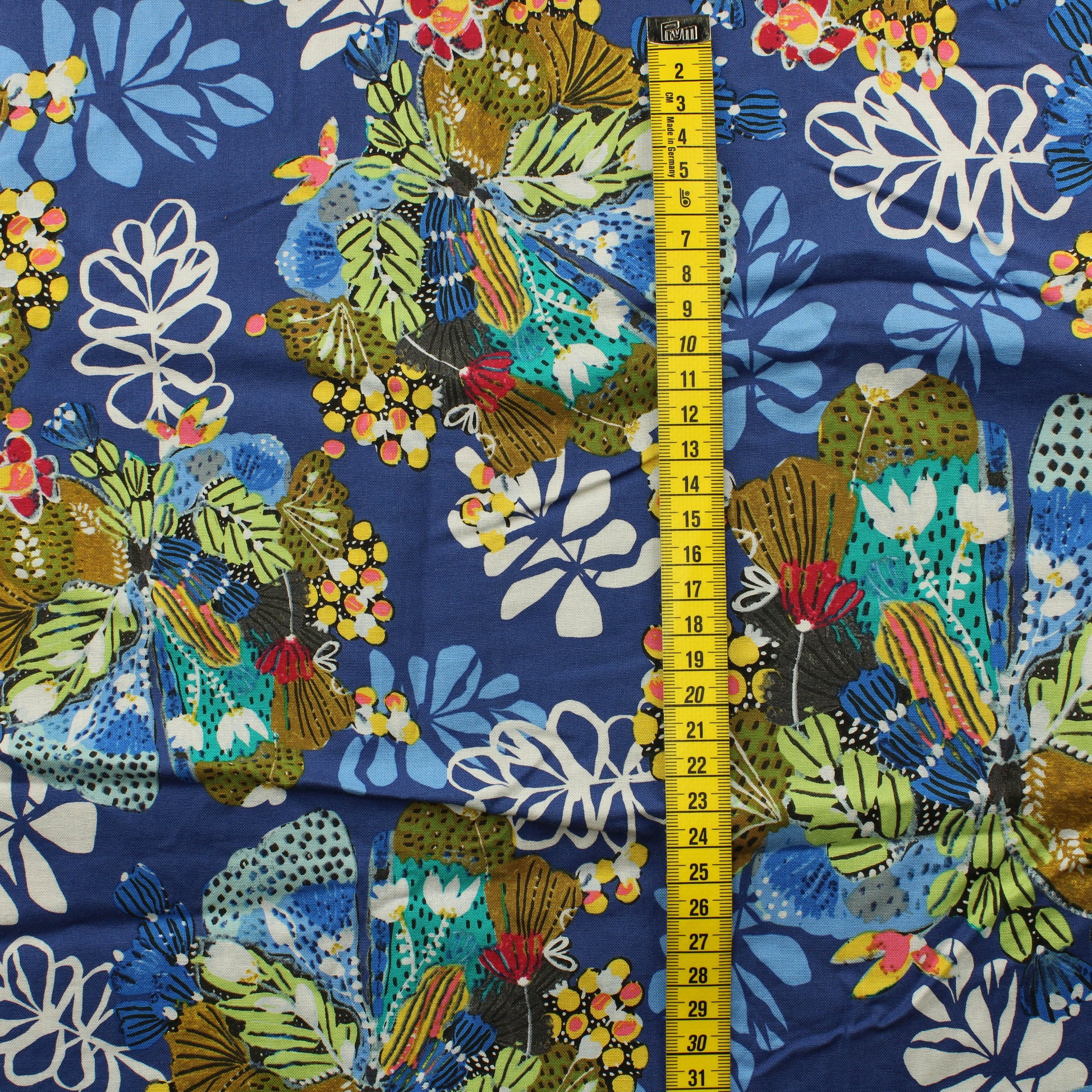 Sinisävyinen Kukka Puuvilla - Pala