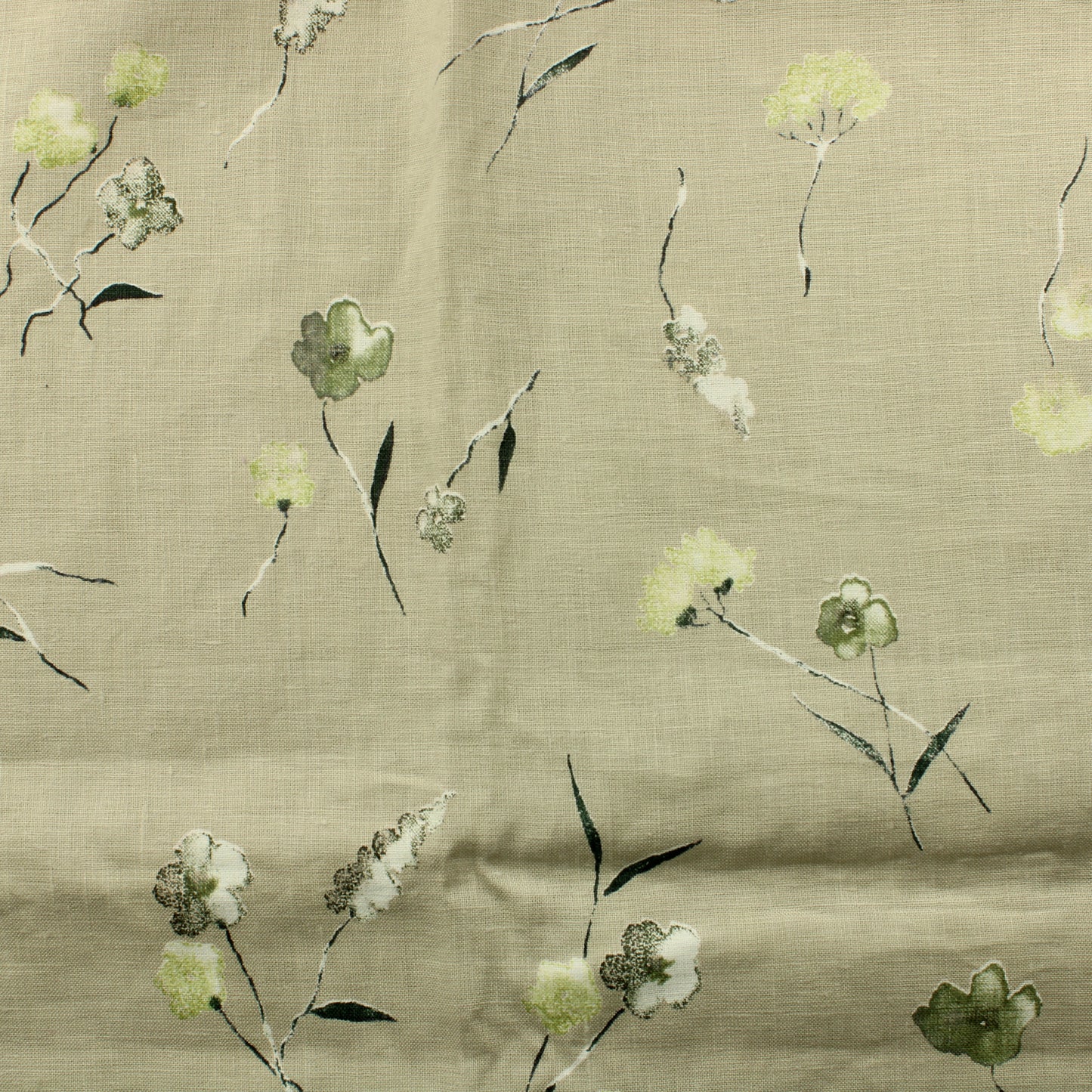 Kukkakuvioinen Puuvillapellavasekoite - Pala