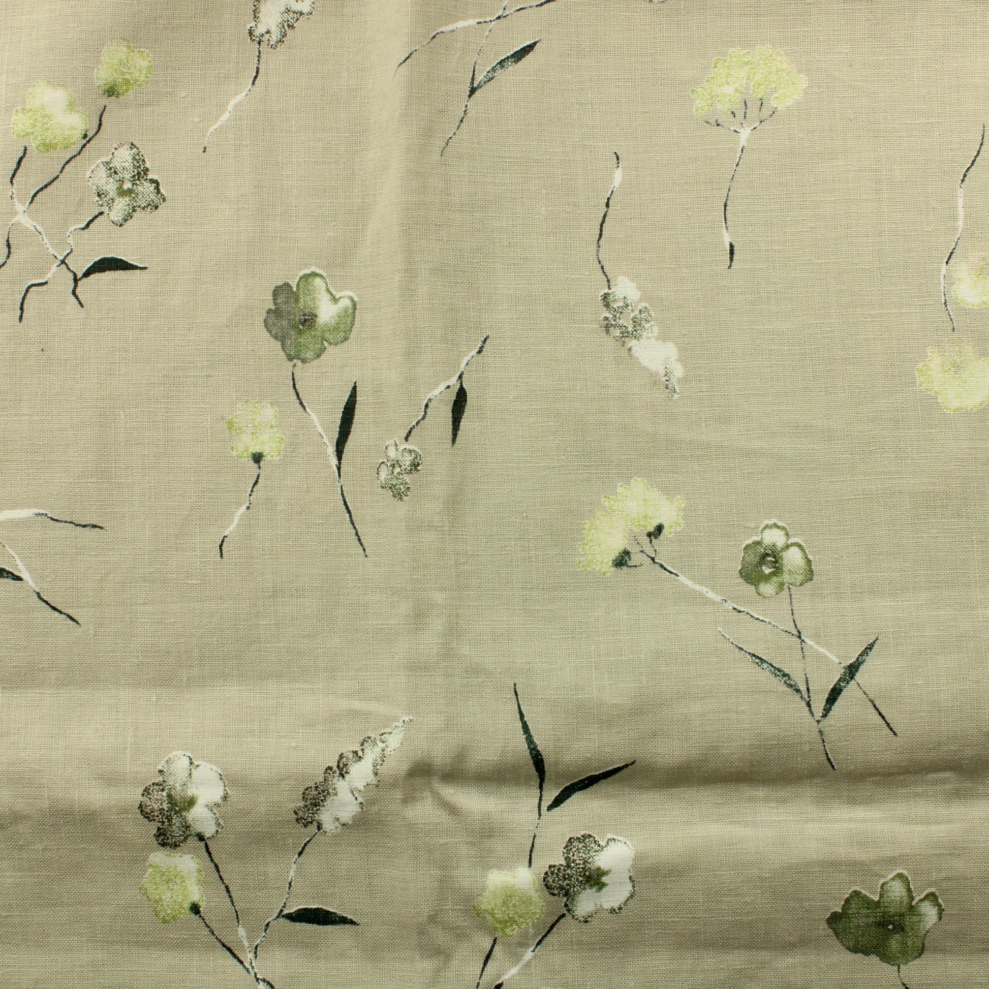 Kukkakuvioinen Puuvillapellavasekoite - Pala