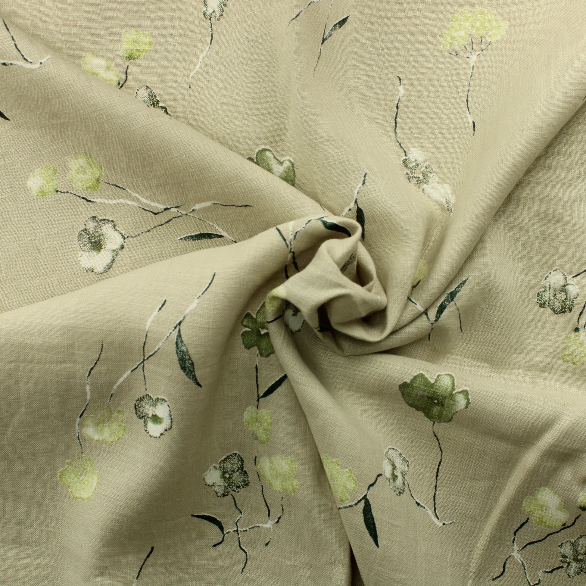 Kukkakuvioinen Puuvillapellavasekoite - Pala