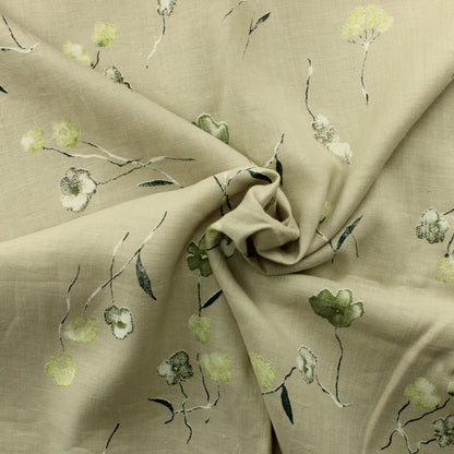 Kukkakuvioinen Puuvillapellavasekoite - Pala