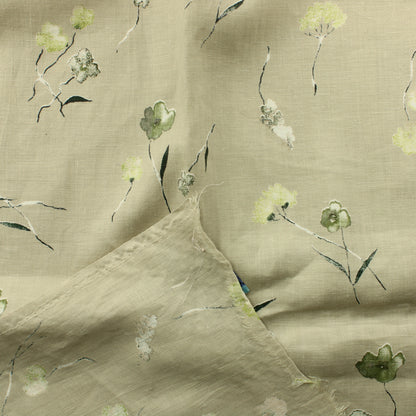 Kukkakuvioinen Puuvillapellavasekoite - Pala