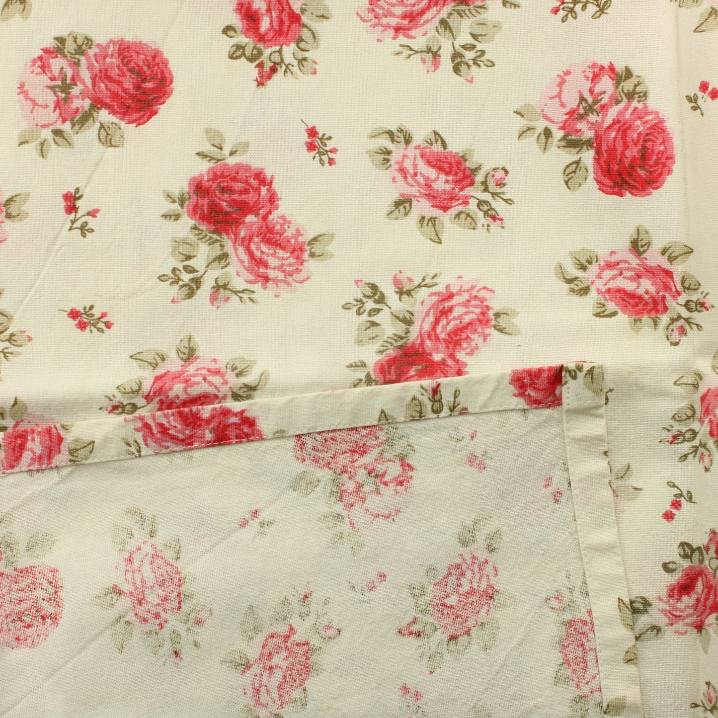 Ruusukuvioinen Puuvillaverho - Pala