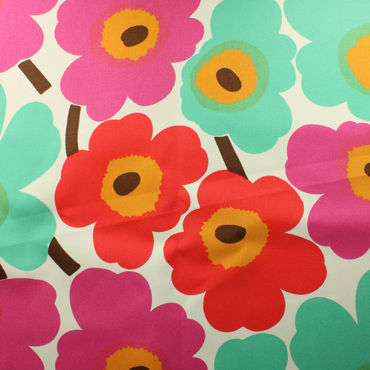 Marimekko Värikäs Unikko Puuvillacanvas 50cm - Pala