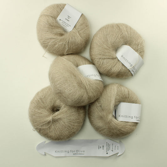Knitting for Olive Soft Silk Mohair- KF085 oat. Lanka pussi 238.