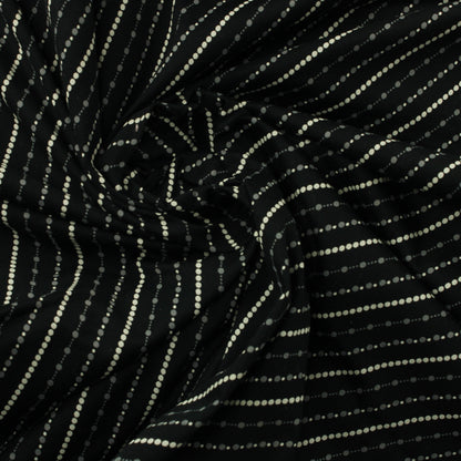 Mustapohjainen vinoraitainen Ohut Trikoo - Pala