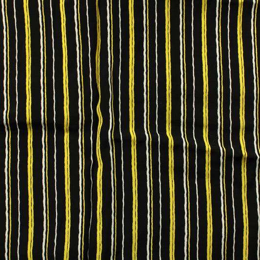 Mustapohjainen pystyraitainen Vaatetuskangas - Pala