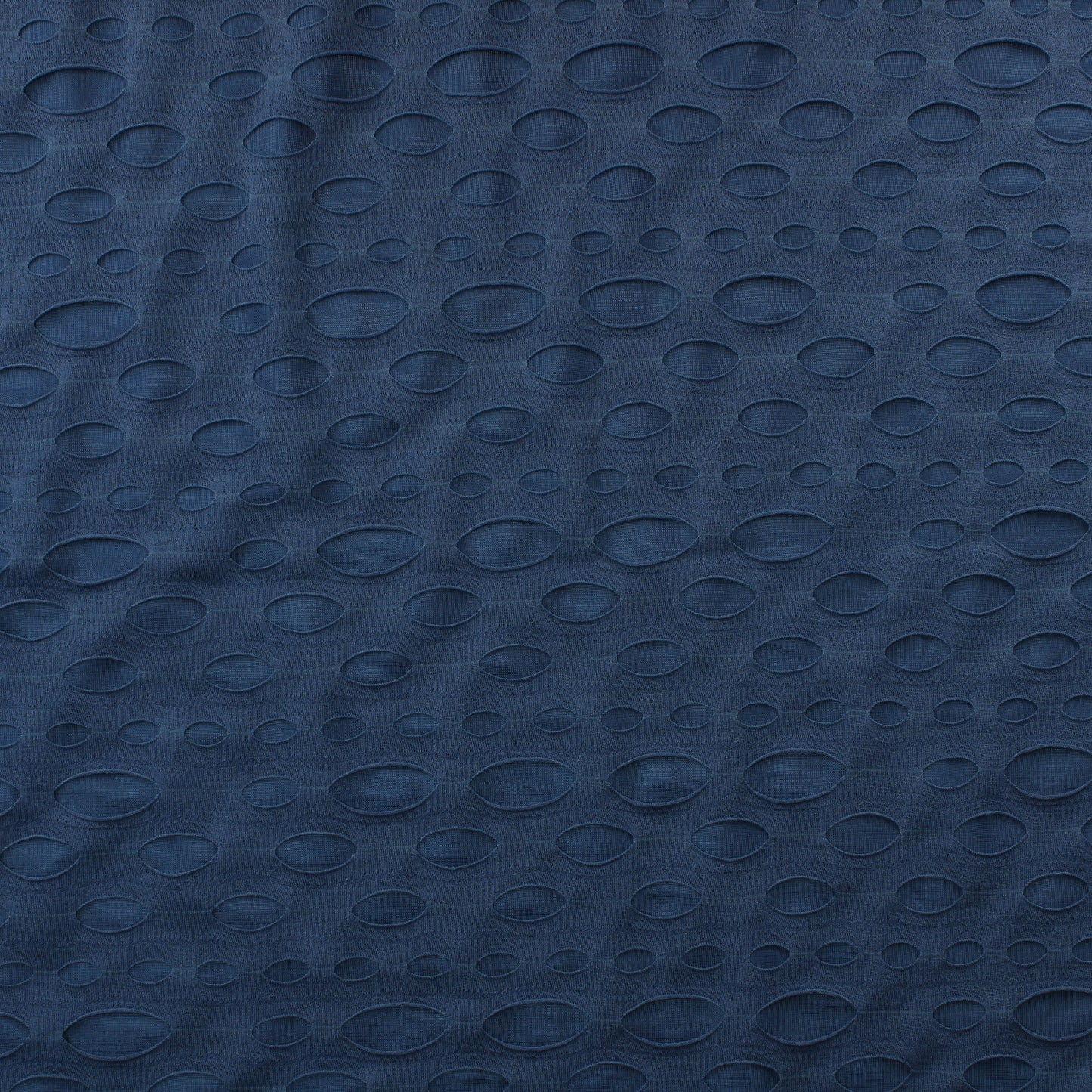 Tummansininen Tekokuituinen Reikäefekti Neulos - Pala