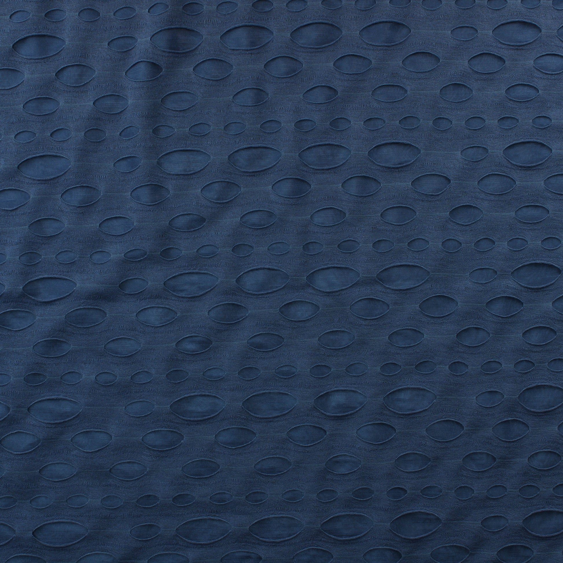 Tummansininen Tekokuituinen Reikäefekti Neulos - Pala