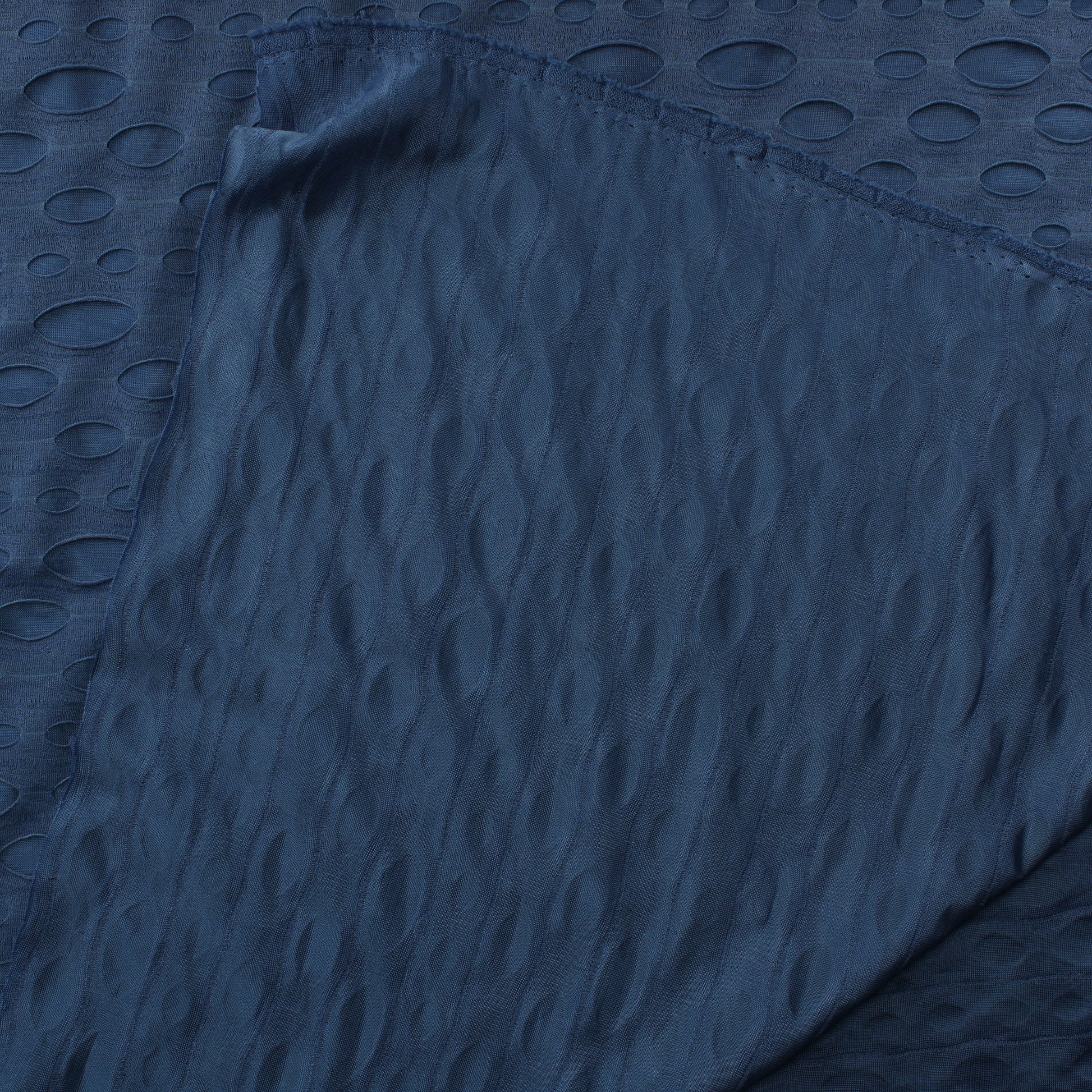 Tummansininen Tekokuituinen Reikäefekti Neulos - Pala