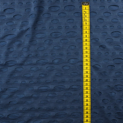 Tummansininen Tekokuituinen Reikäefekti Neulos - Pala