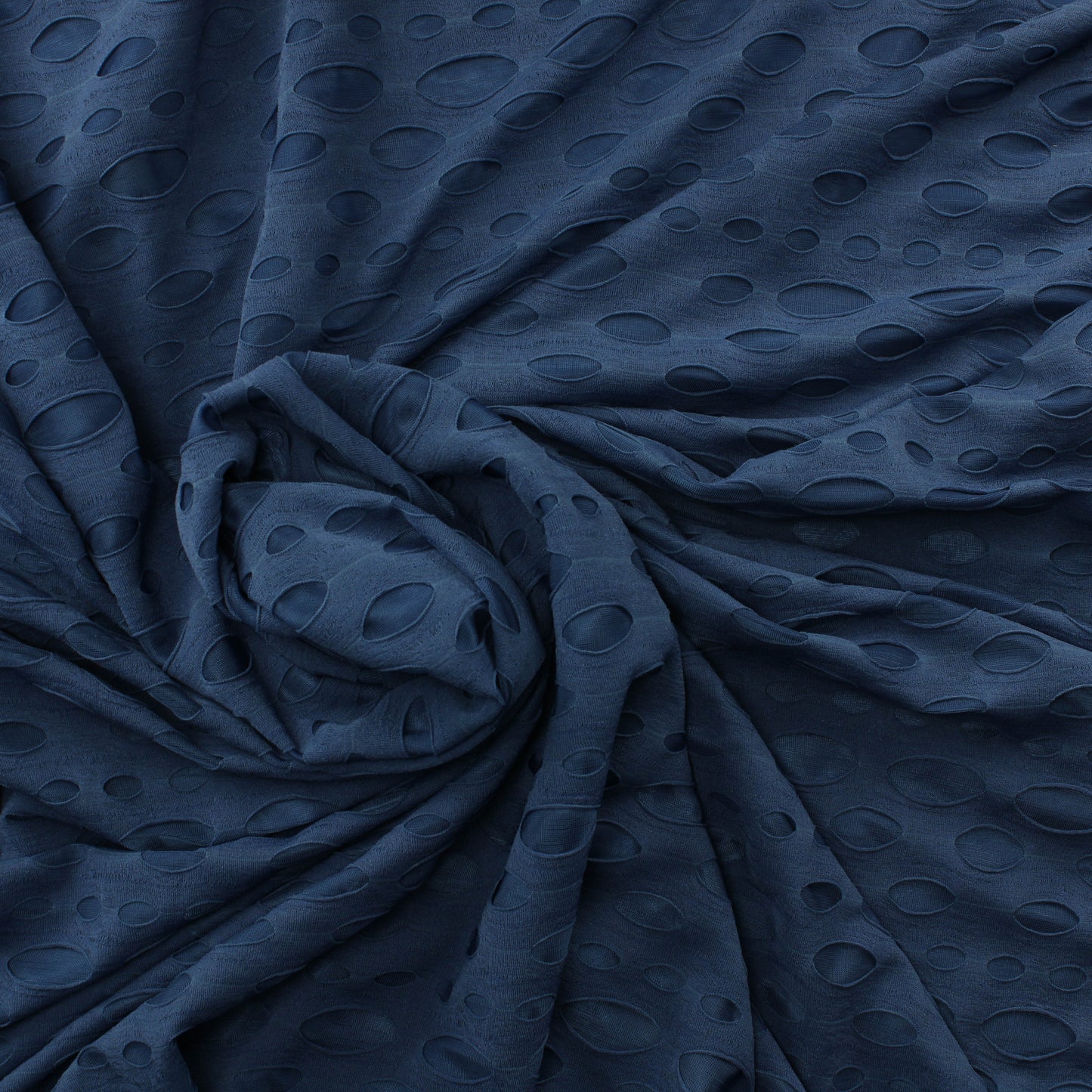 Tummansininen Tekokuituinen Reikäefekti Neulos - Pala