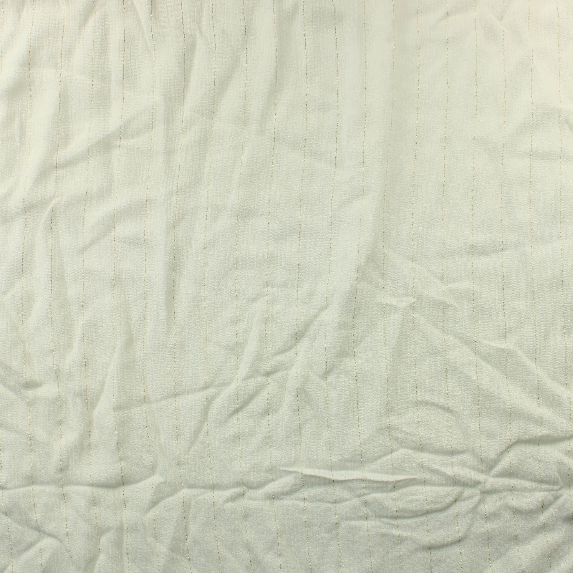 Luonnonvalkoinen kultaraitainen rypytetty Viskoosi - Pala