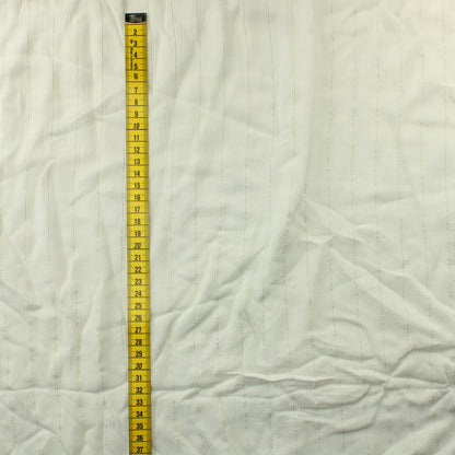 Luonnonvalkoinen kultaraitainen rypytetty Viskoosi - Pala