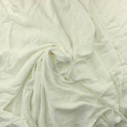 Luonnonvalkoinen kultaraitainen rypytetty Viskoosi - Pala