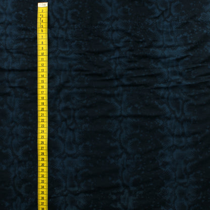 Sinisävyinen Käärmeennahakuvioinen Ohut Trikoo - Pala