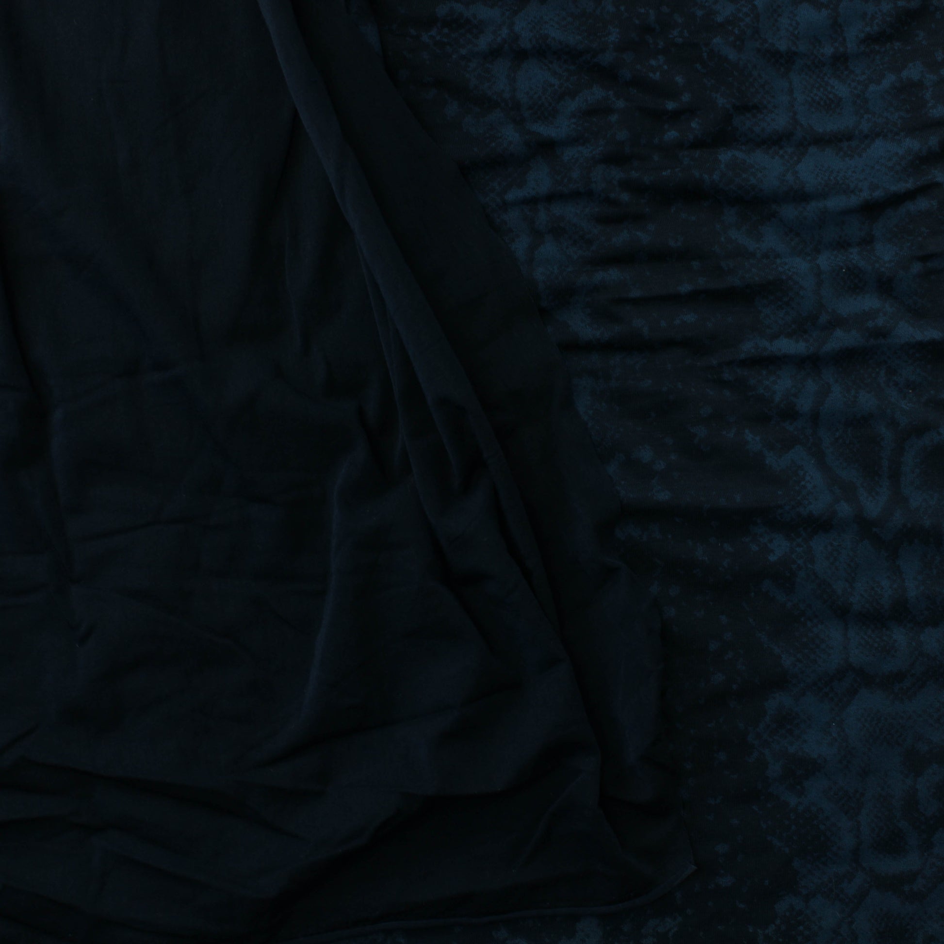 Sinisävyinen Käärmeennahakuvioinen Ohut Trikoo - Pala