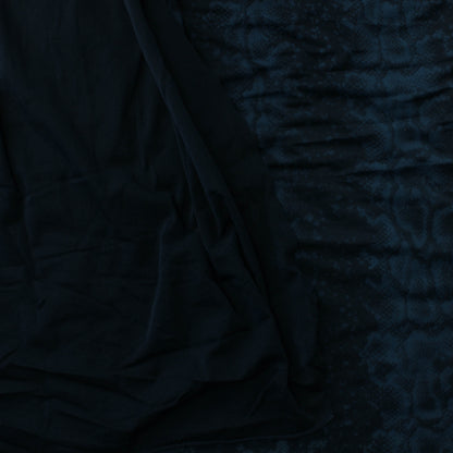 Sinisävyinen Käärmeennahakuvioinen Ohut Trikoo - Pala