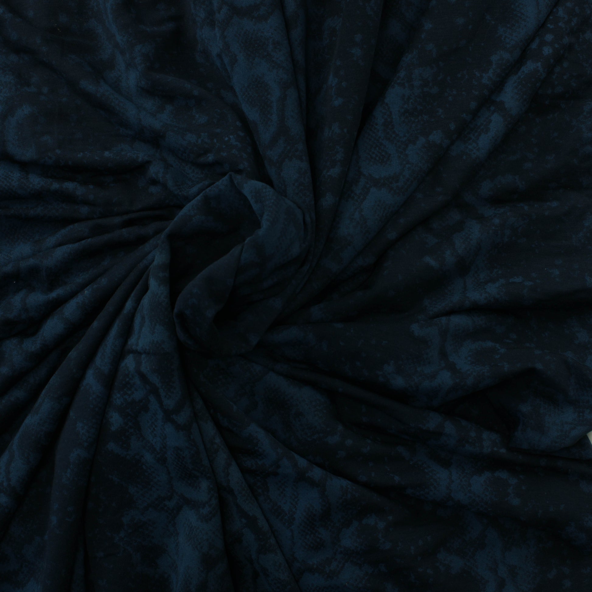 Sinisävyinen Käärmeennahakuvioinen Ohut Trikoo - Pala