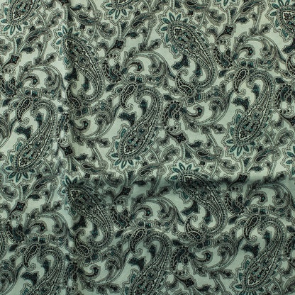 Vihertävänharmaa kuviollinen Trikoo - Pala