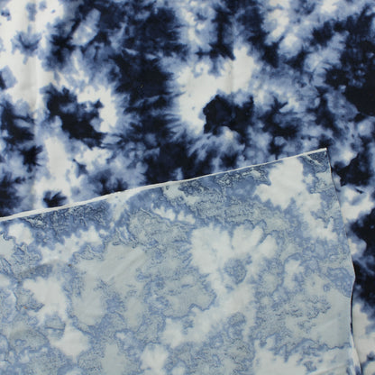 Sinivalkoinen kuviollinen ohut Lycra - Pala