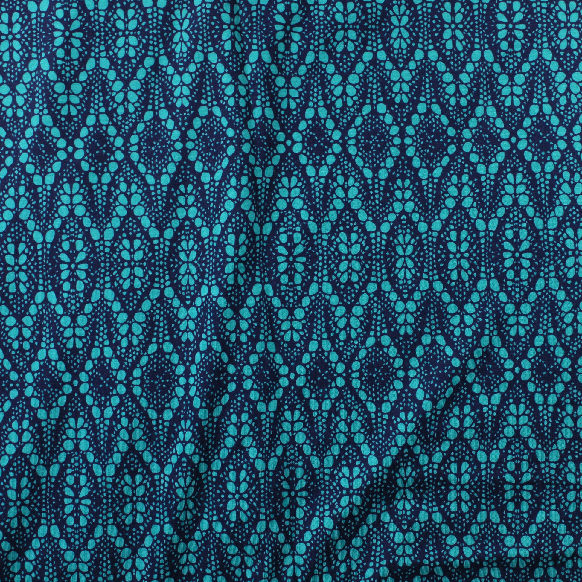 Turkoosi PItsikuvioinen Trikoo - Pala