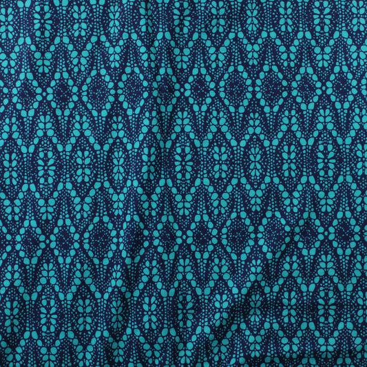 Turkoosi PItsikuvioinen Trikoo - Pala