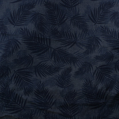Palmunlehvä kuvioinen Farkkukangas - Pala