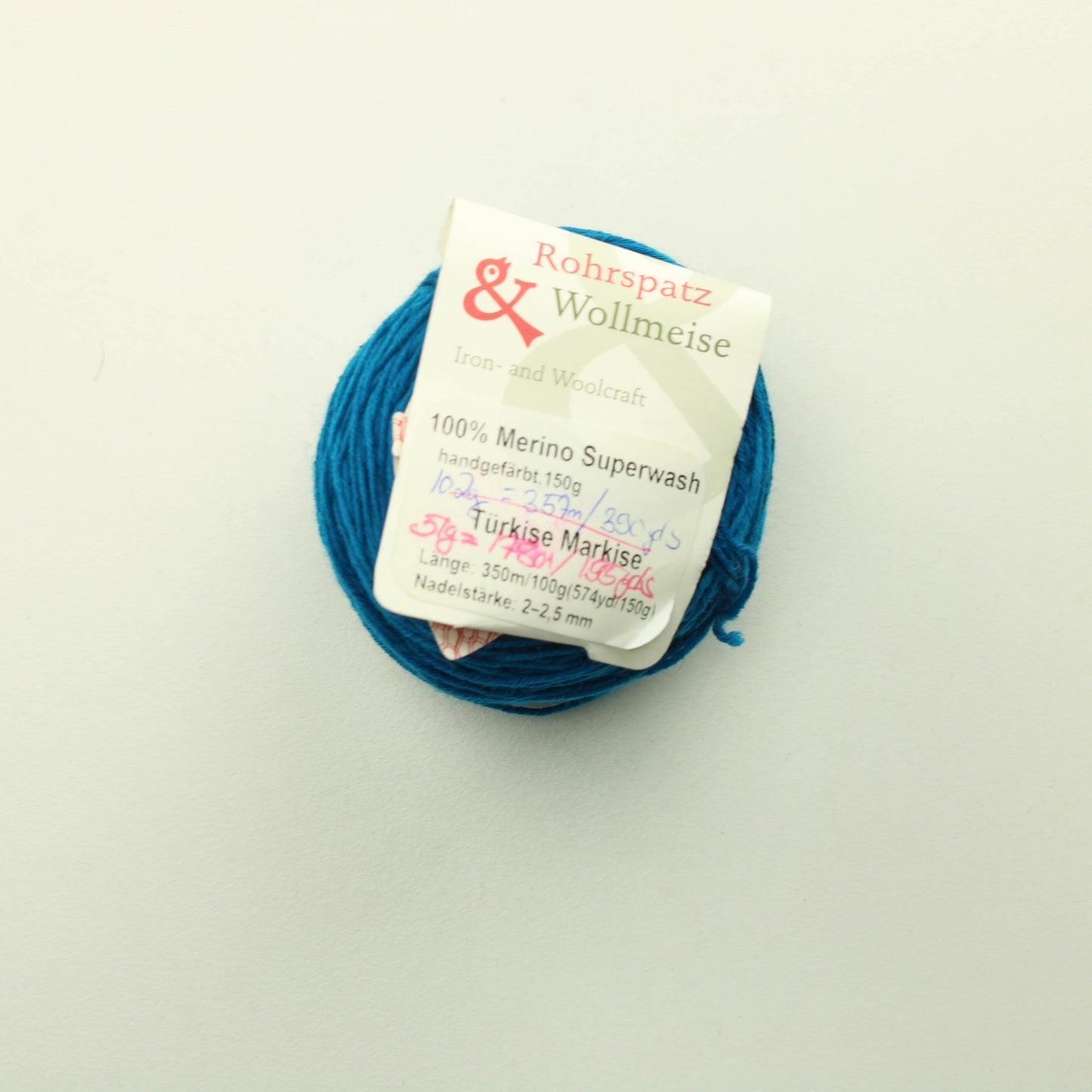 Rohrspatz Wollmeise Merino Superwash 51g - Türkise markise