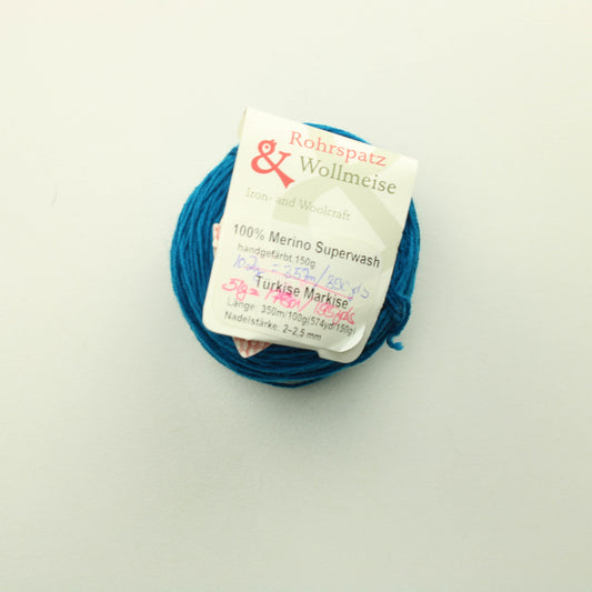 Rohrspatz Wollmeise Merino Superwash 51g - Türkise markise