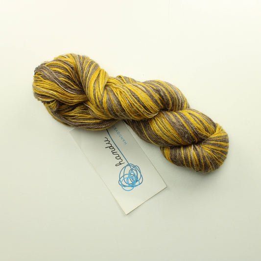 Handu Alpakka-Silkki-Pellava - Harmaata ja keltaista