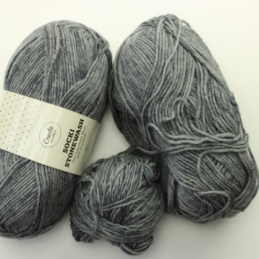 Create with Adlibris Socki Stonewash -  Slate Lankapussi 358 (250g)