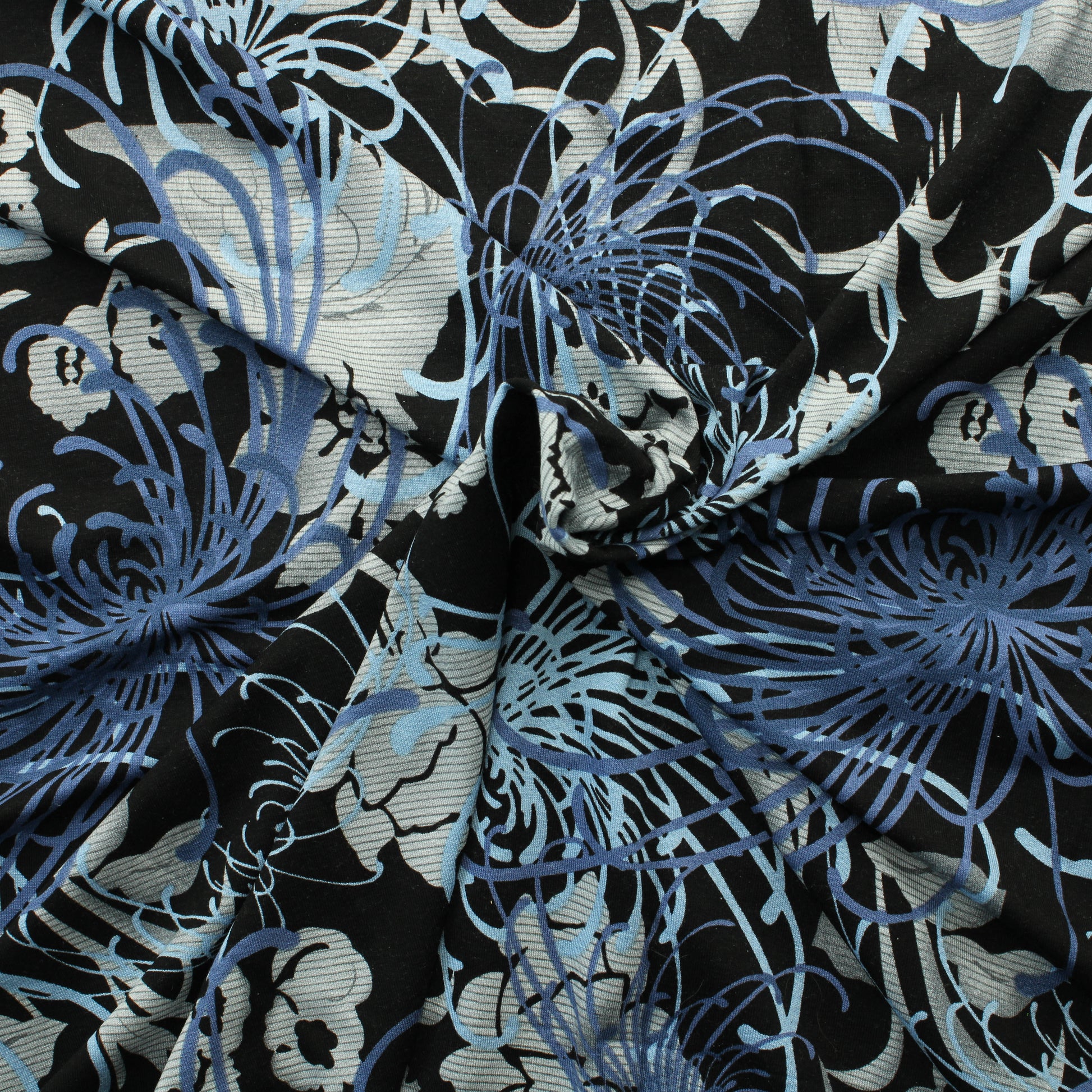 Sinikukkainen Ohut Trikoo - Pala