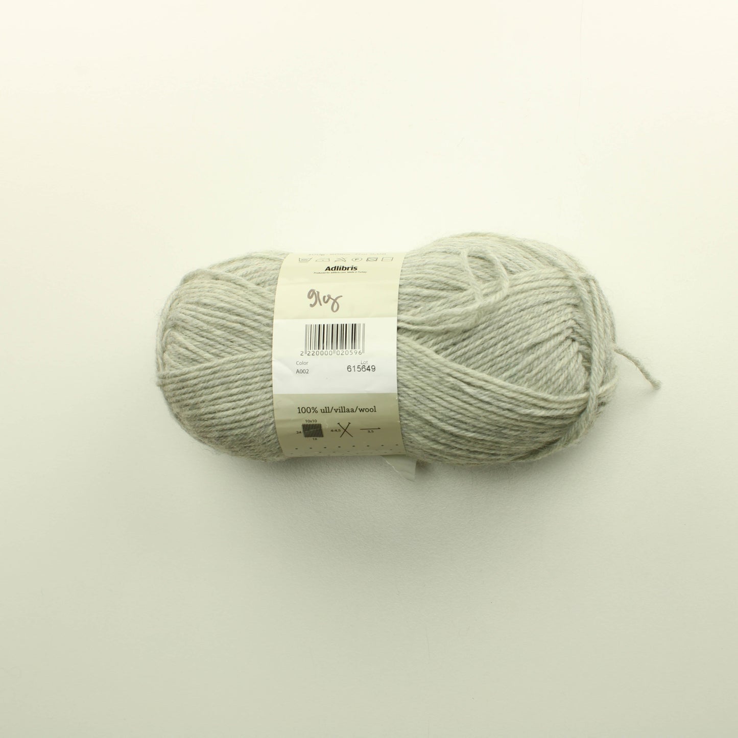 Create with Adlibris Wool 94g - Light Grey 