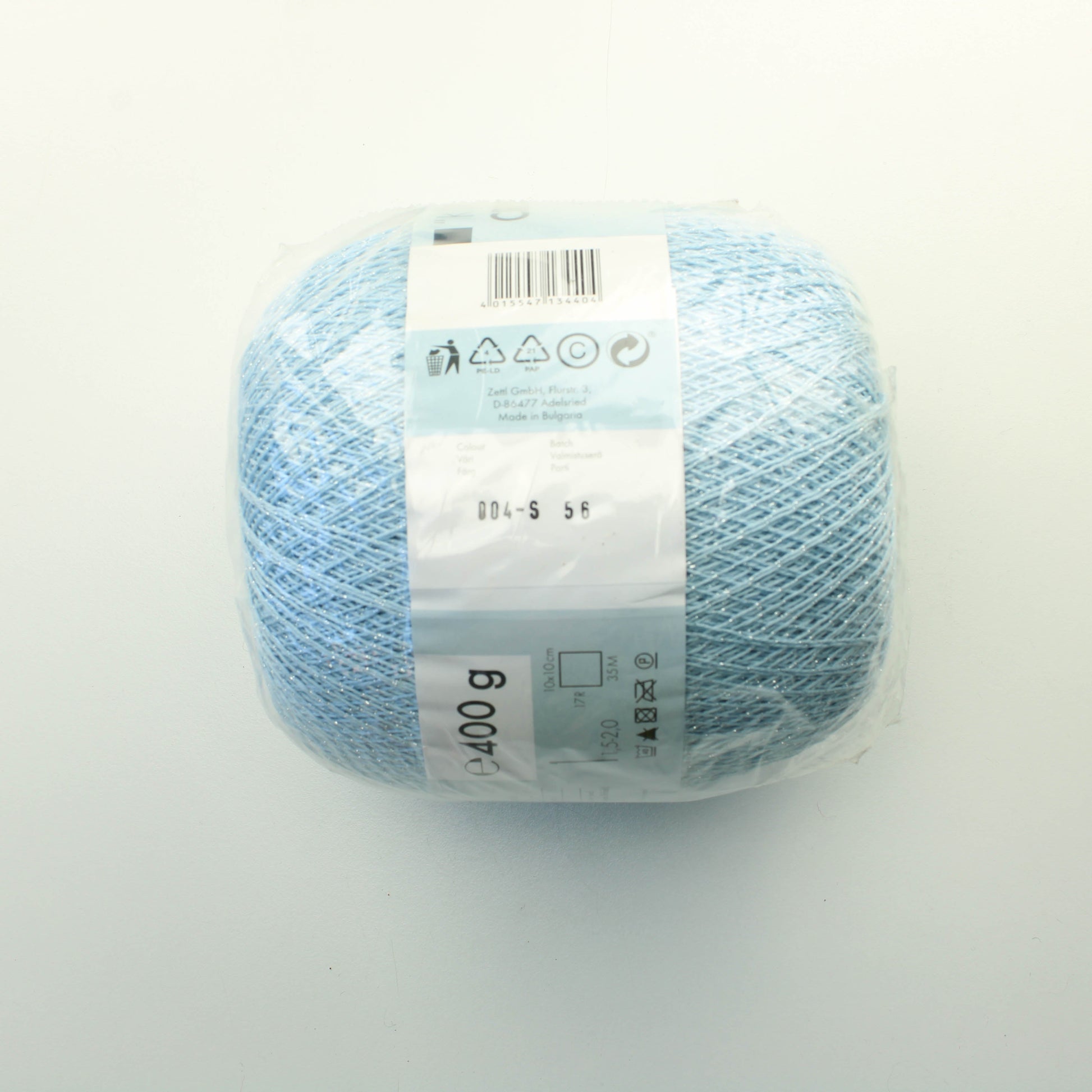Zettl King Brilliant glitter-effect crochet thread - Vaaleansininen ja hopea