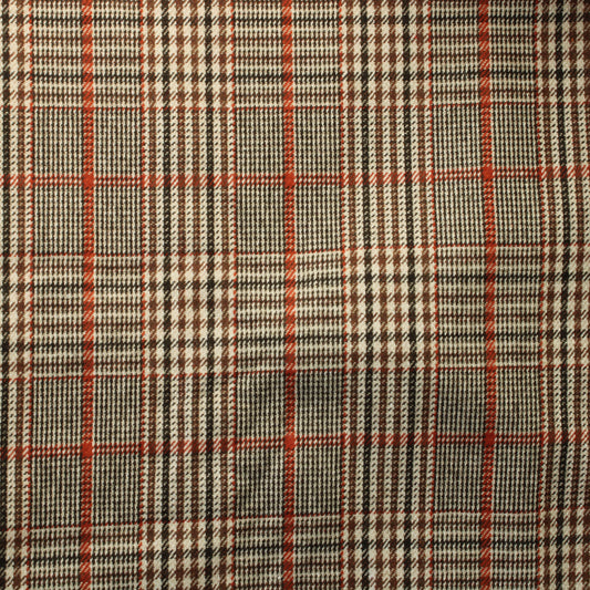 Ruskea ruudullinen Vintage Villakangas - Pala