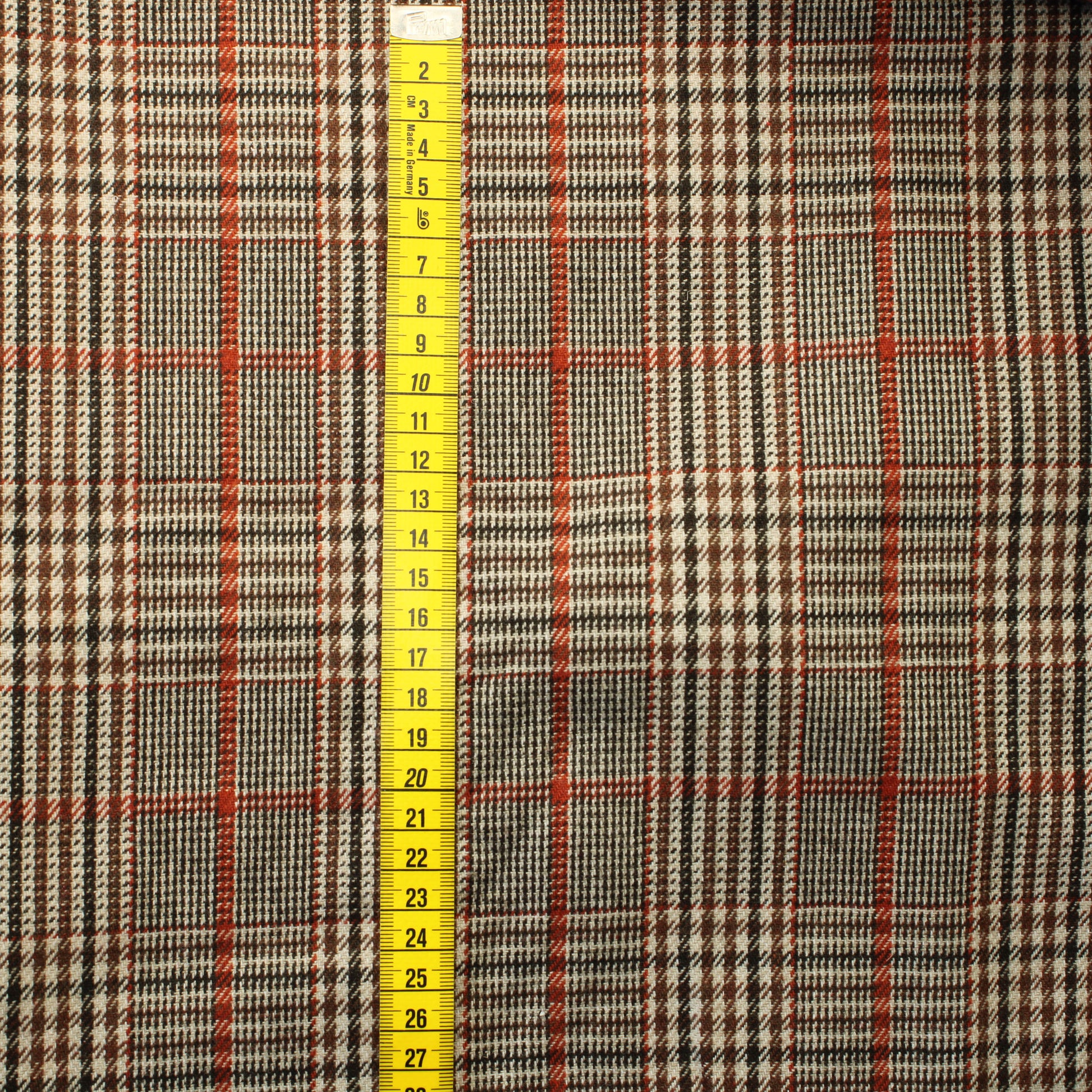 Ruskea ruudullinen Vintage Villakangas - Pala