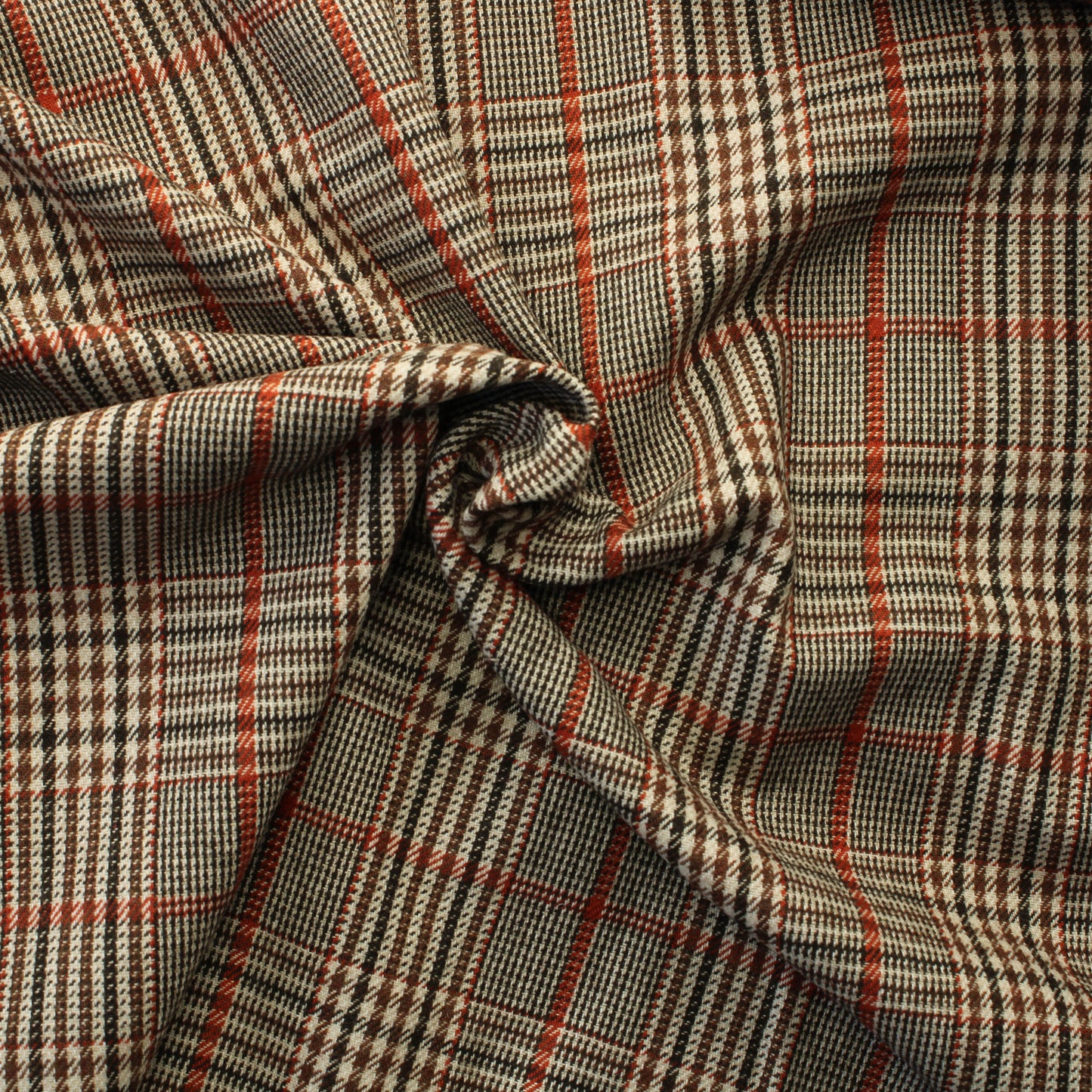 Ruskea ruudullinen Vintage Villakangas - Pala