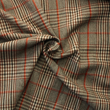 Ruskea ruudullinen Vintage Villakangas - Pala