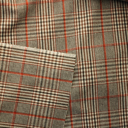 Ruskea ruudullinen Vintage Villakangas - Pala