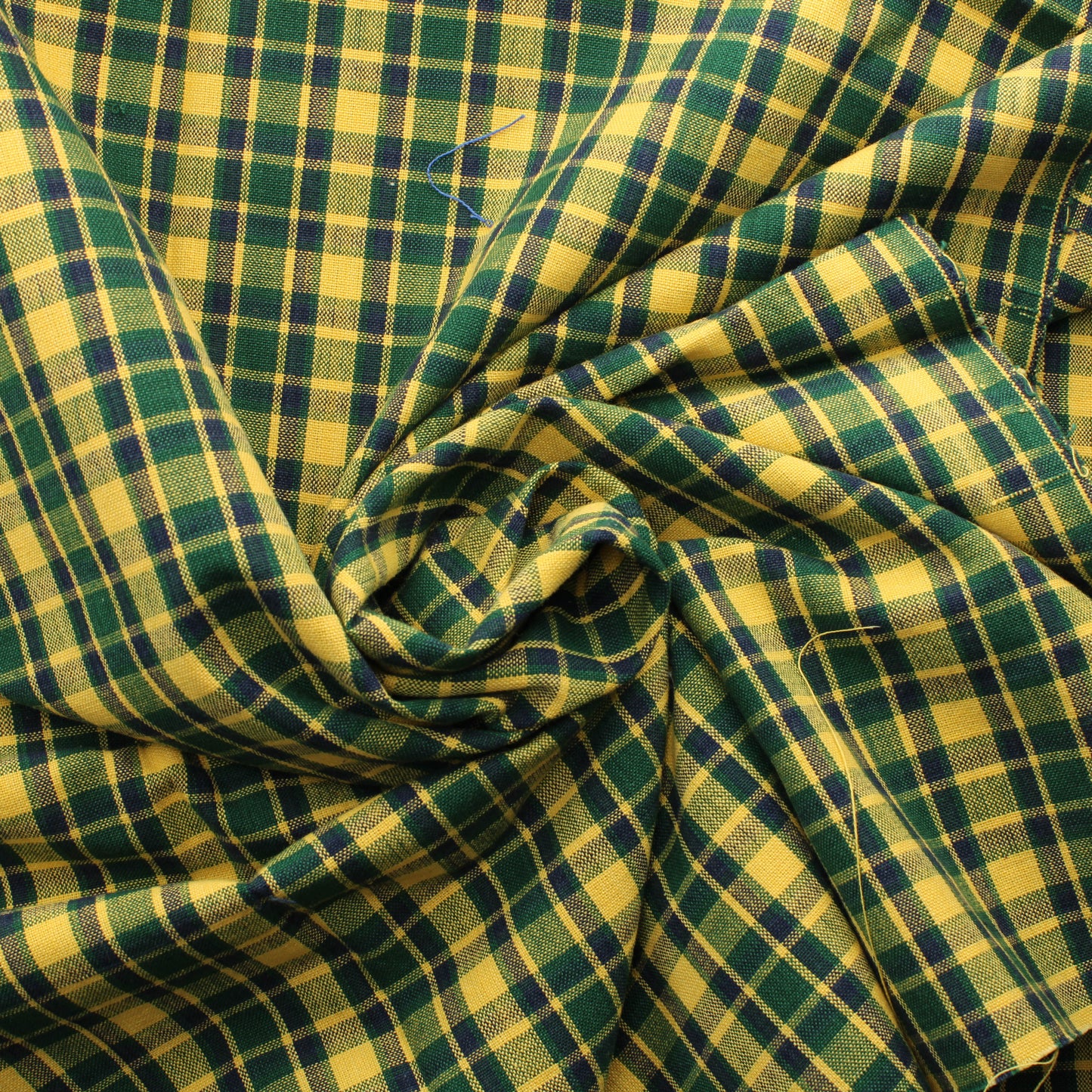 Keltasininen ruudullinen Paksu Puuvilla - Pala