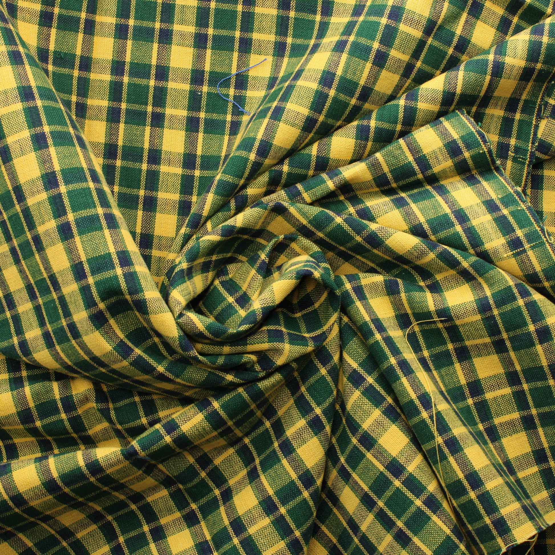 Keltasininen ruudullinen Paksu Puuvilla - Pala
