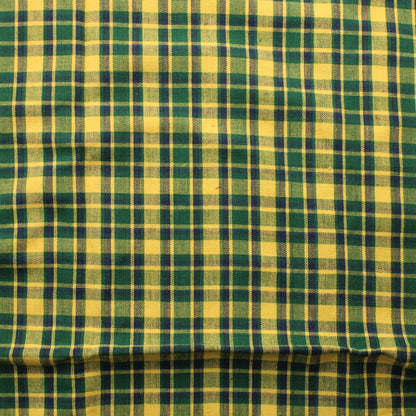 Keltasininen ruudullinen Paksu Puuvilla - Pala