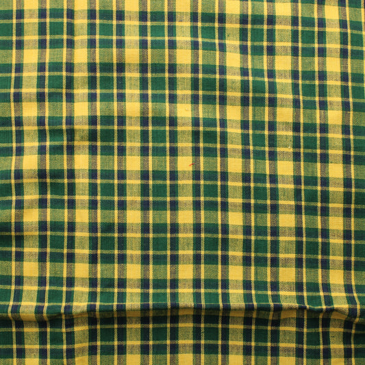 Keltasininen ruudullinen Paksu Puuvilla - Pala
