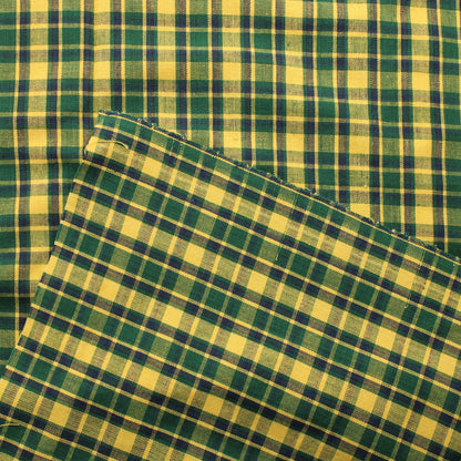 Keltasininen ruudullinen Paksu Puuvilla - Pala