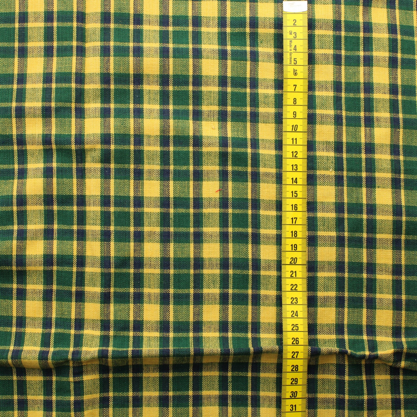 Keltasininen ruudullinen Paksu Puuvilla - Pala