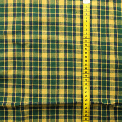 Keltasininen ruudullinen Paksu Puuvilla - Pala