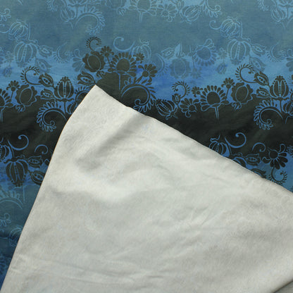 Kukkakuvioinen sinisävyinen Trikoo - Pala