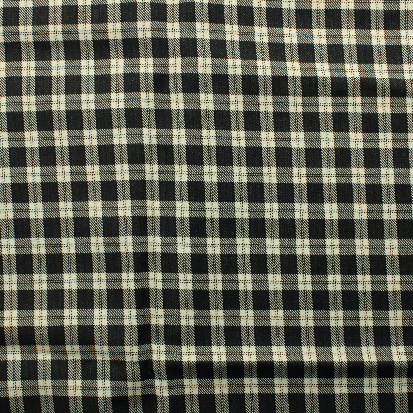 Mustavalkoinen ruudullinen Villakangas - Pala